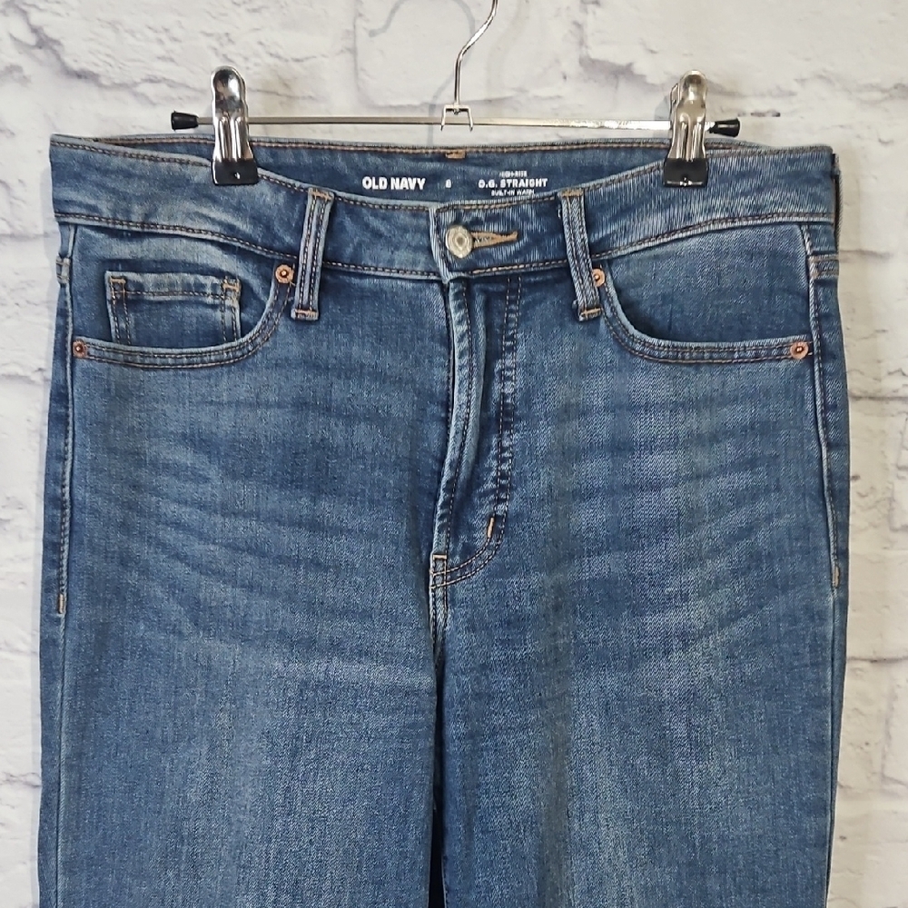 Old Navy Women's O.G. Straight Leg Jeans - Classic Denim - Picture 3 of 5